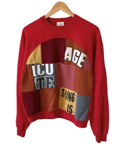 THIANE Sweat-shirt Jack Patchwork Rouge*Femme Mailles & Sweats
