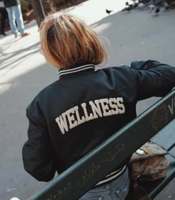 Sporty & Rich Teddy Wellness Boucle Varsity /White*Femme Manteaux & Vestes