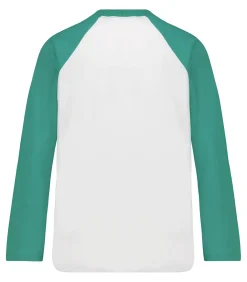 Sporty & Rich Tee-shirt Baseball Wellness Ivy White/Spring Green*Femme Hauts