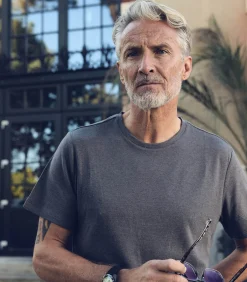 Majestic Filatures Tee-shirt homme Col Rond Crépuscule*Homme Tee-Shirts