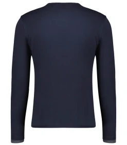 Majestic Filatures Tee-shirt homme Col Rond Manches Longues Coton Marine*Homme Tee-Shirts