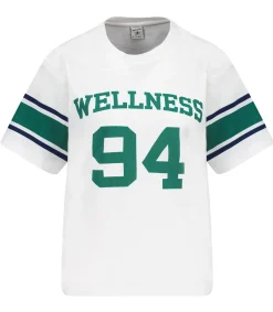 Sporty & Rich Tee-shirt Wellness 94 Rugby White/Alpine/Navy*Femme Hauts