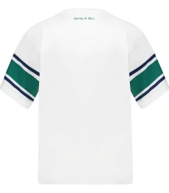Sporty & Rich Tee-shirt Wellness 94 Rugby White/Alpine/Navy*Femme Hauts