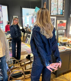 Agathe de la Fontaine Veste Bombing Denim Indigo*Femme Manteaux & Vestes