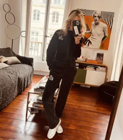 Sporty & Rich Veste de survêtement en velours NY Crest*Femme Manteaux & Vestes