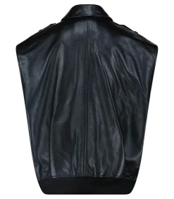 Anine Bing Veste en Cuir Sans Manches Sonnie Black*Femme Manteaux & Vestes