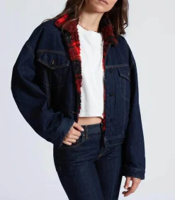 ASKK NY Veste en Denim Nova Lined Indigo Plaid*Femme Manteaux & Vestes