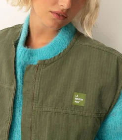 American Vintage Veste Sans Manches Rygybay Kaki*Femme Manteaux & Vestes