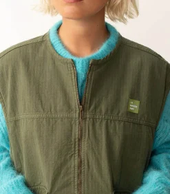 American Vintage Veste Sans Manches Rygybay Kaki*Femme Manteaux & Vestes