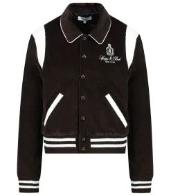 Sporty & Rich Veste Vendome Corduroy Varsity Chocolate/White*Femme Manteaux & Vestes